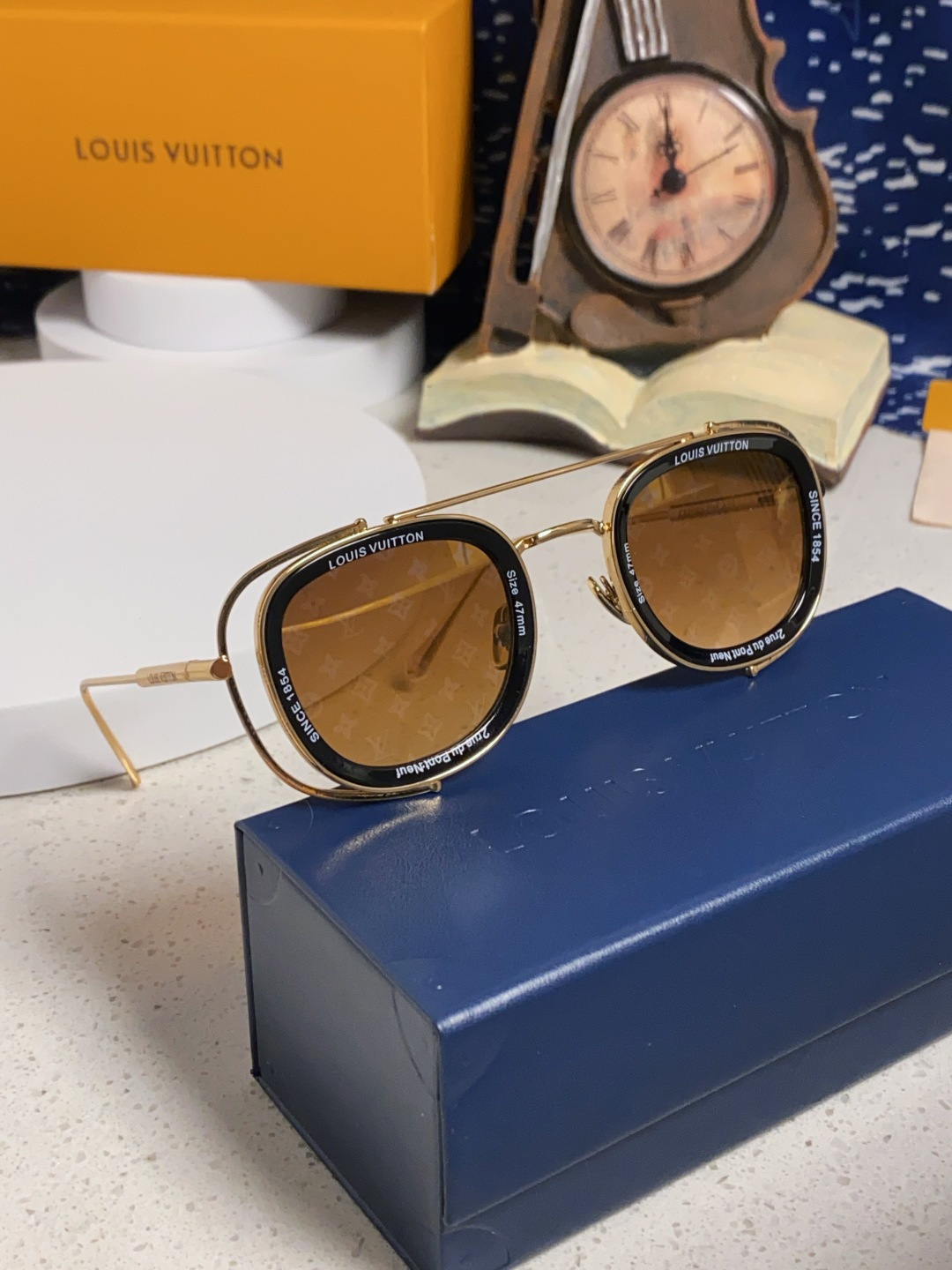 LouisVuitton路易威登 2025新款欧美男女圆框LV个性复古太阳眼欧洲站小红书前卫镂空防晒墨镜