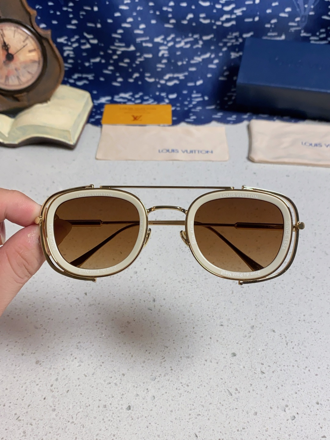 LouisVuitton路易威登 2025新款欧美男女圆框LV个性复古太阳眼欧洲站小红书前卫镂空防晒墨镜