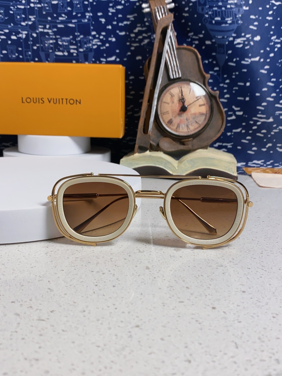 LouisVuitton路易威登 2025新款欧美男女圆框LV个性复古太阳眼欧洲站小红书前卫镂空防晒墨镜