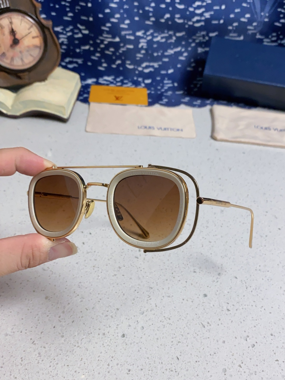 LouisVuitton路易威登 2025新款欧美男女圆框LV个性复古太阳眼欧洲站小红书前卫镂空防晒墨镜