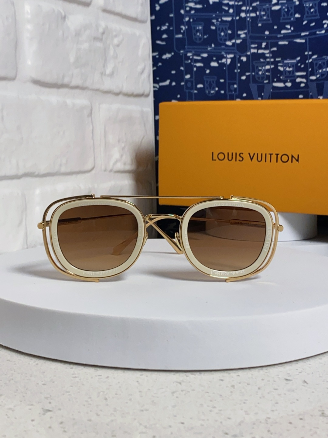 LouisVuitton路易威登 2025新款欧美男女圆框LV个性复古太阳眼欧洲站小红书前卫镂空防晒墨镜