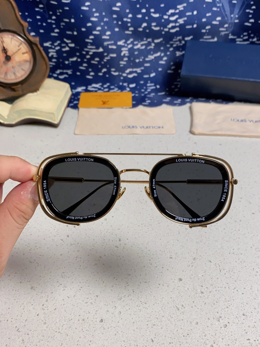 LouisVuitton路易威登 2025新款欧美男女圆框LV个性复古太阳眼欧洲站小红书前卫镂空防晒墨镜