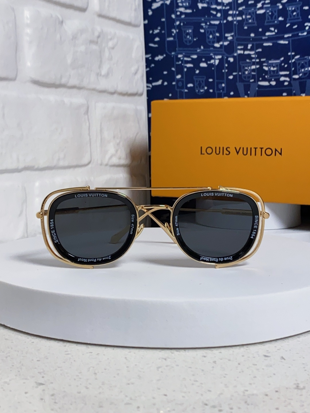 LouisVuitton路易威登 2025新款欧美男女圆框LV个性复古太阳眼欧洲站小红书前卫镂空防晒墨镜