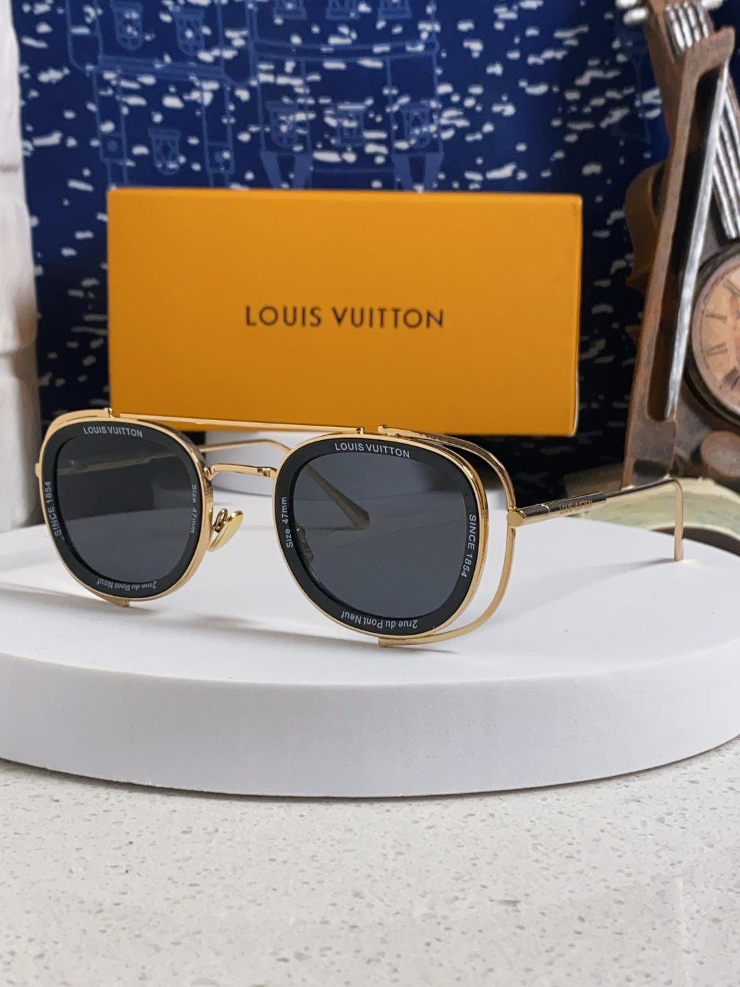 LouisVuitton路易威登 2025新款欧美男女圆框LV个性复古太阳眼欧洲站小红书前卫镂空防晒墨镜