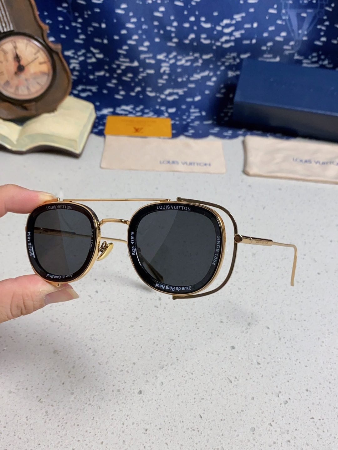 LouisVuitton路易威登 2025新款欧美男女圆框LV个性复古太阳眼欧洲站小红书前卫镂空防晒墨镜