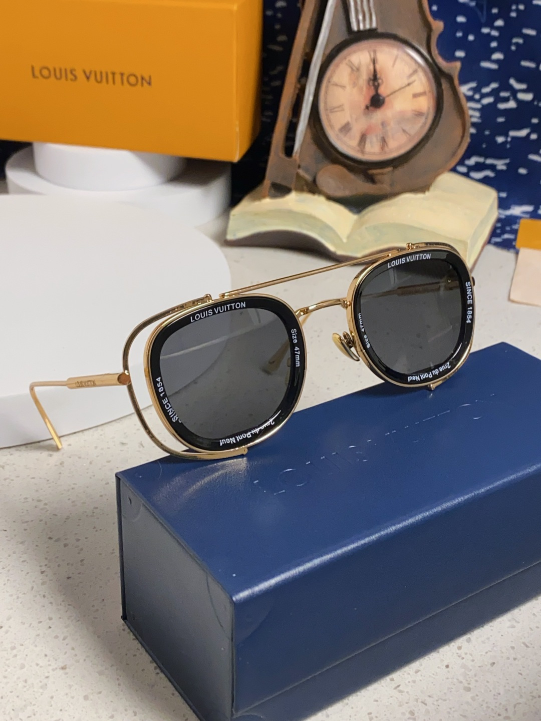 LouisVuitton路易威登 2025新款欧美男女圆框LV个性复古太阳眼欧洲站小红书前卫镂空防晒墨镜