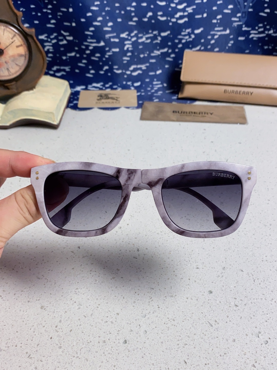 Burberry巴宝莉 2025新款潮牌太阳眼镜男女通用款太阳镜墨镜高品质折叠眼镜 口袋眼镜