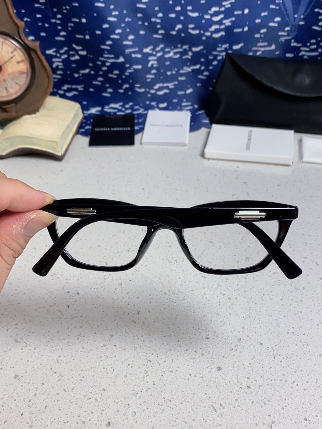 Gentle Moster(GM) Gm猫眼素颜平光镜女防蓝光学生近视眼镜 有度数眼镜框圆脸显瘦 型号：