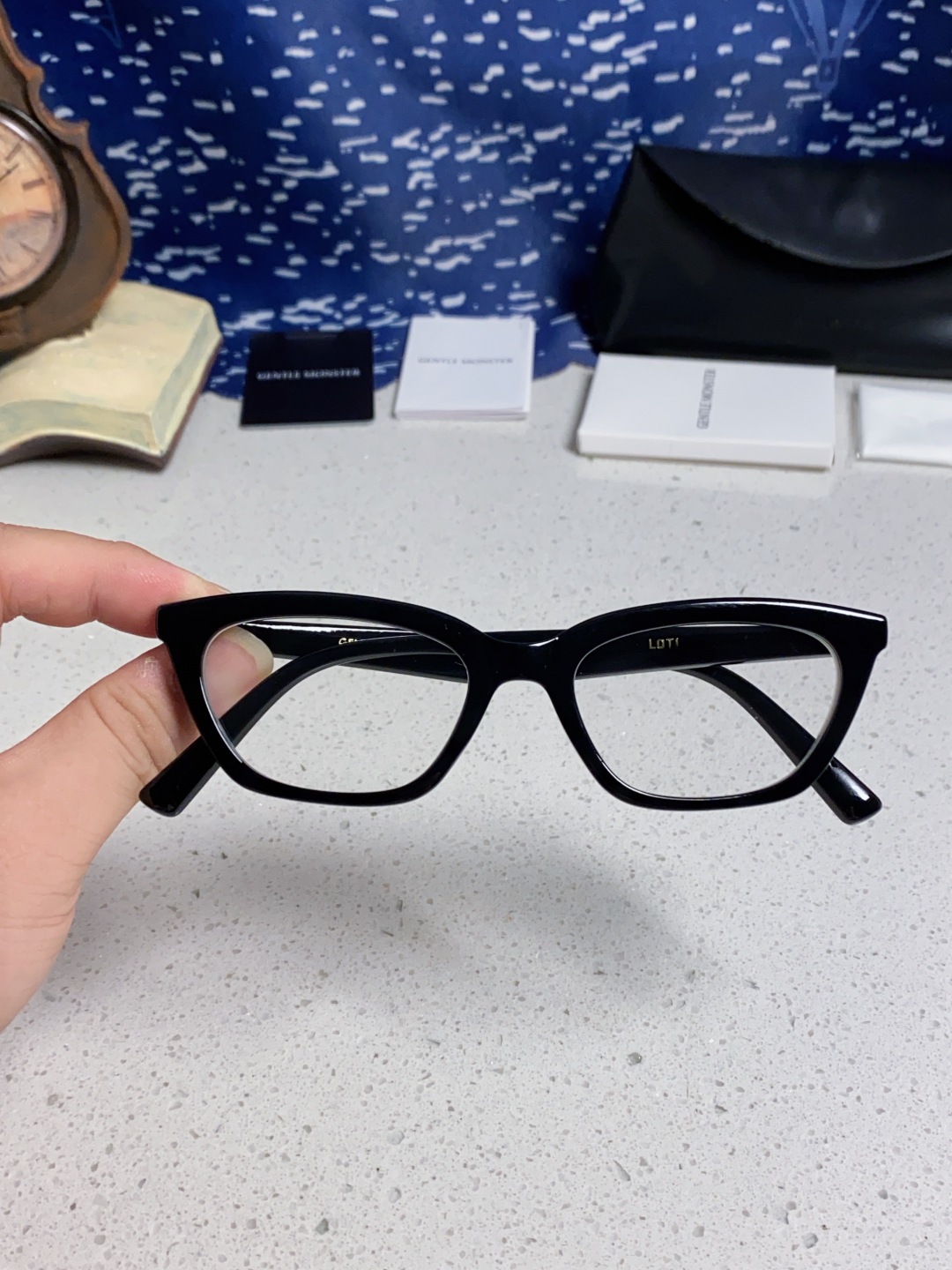 Gentle Moster(GM) Gm猫眼素颜平光镜女防蓝光学生近视眼镜 有度数眼镜框圆脸显瘦 型号：