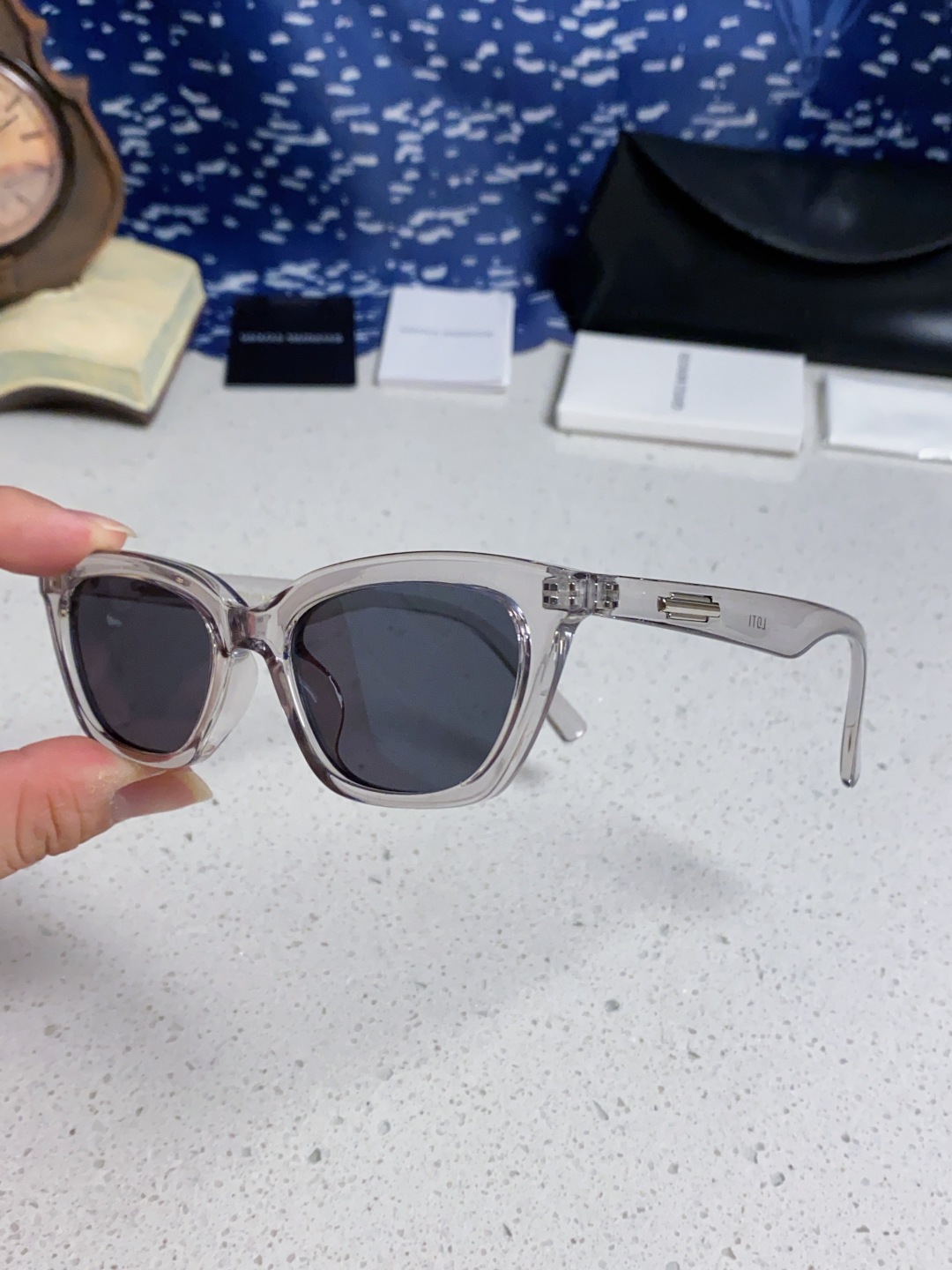 Gentle Moster(GM) Gm猫眼素颜平光镜女防蓝光学生近视眼镜 有度数眼镜框圆脸显瘦 型号：