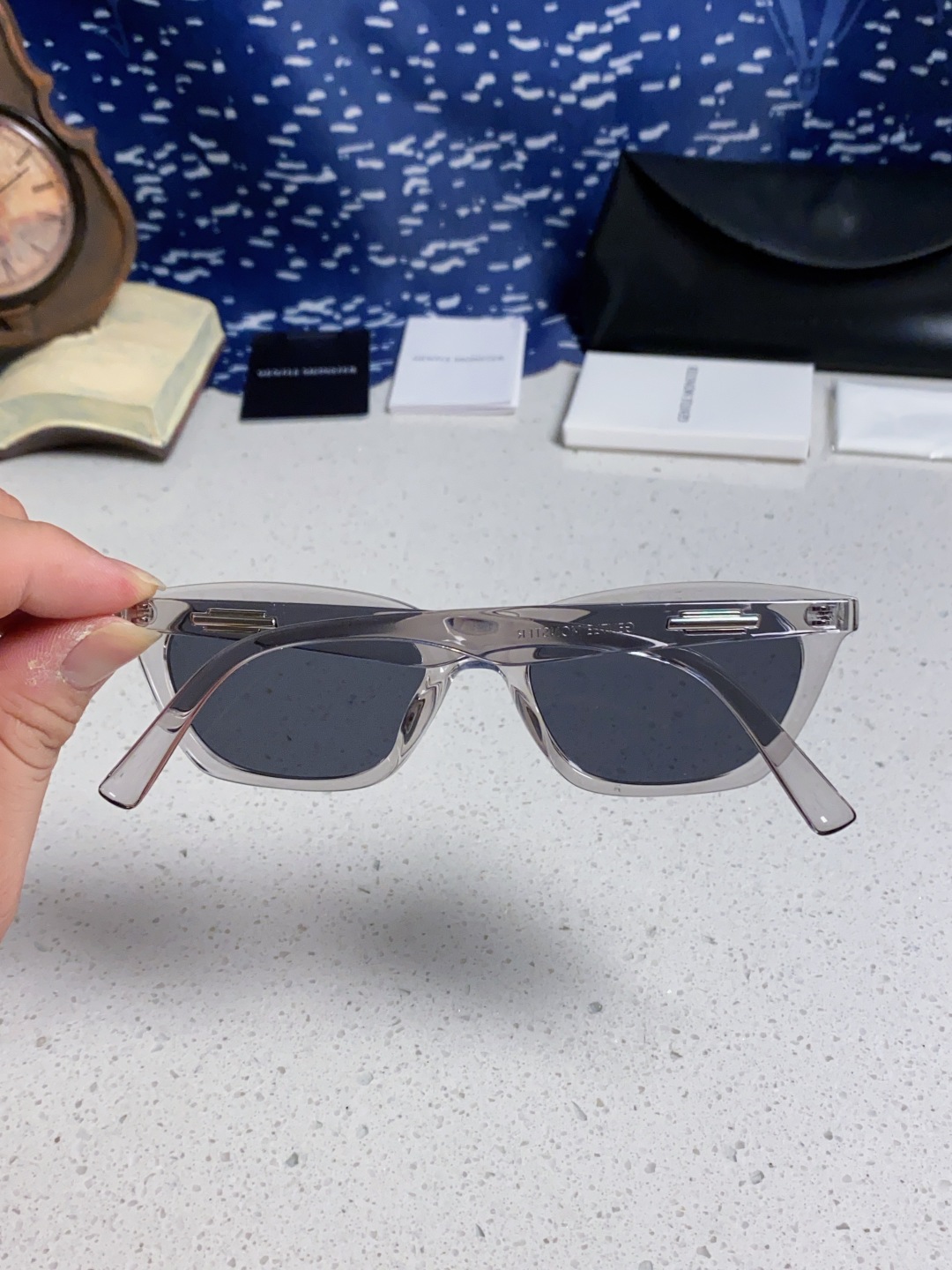 Gentle Moster(GM) Gm猫眼素颜平光镜女防蓝光学生近视眼镜 有度数眼镜框圆脸显瘦 型号：