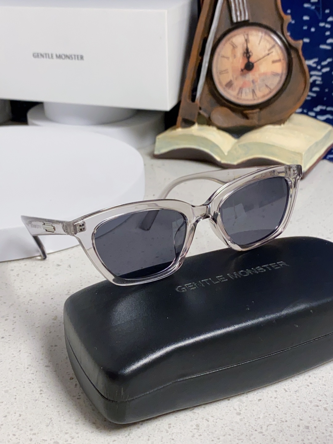 Gentle Moster(GM) Gm猫眼素颜平光镜女防蓝光学生近视眼镜 有度数眼镜框圆脸显瘦 型号：