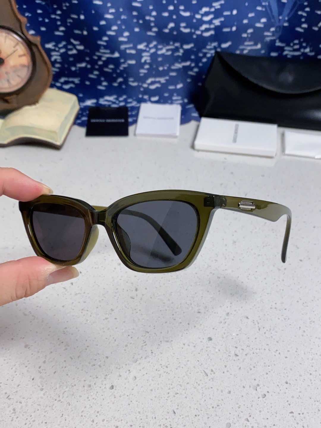 Gentle Moster(GM) Gm猫眼素颜平光镜女防蓝光学生近视眼镜 有度数眼镜框圆脸显瘦 型号：