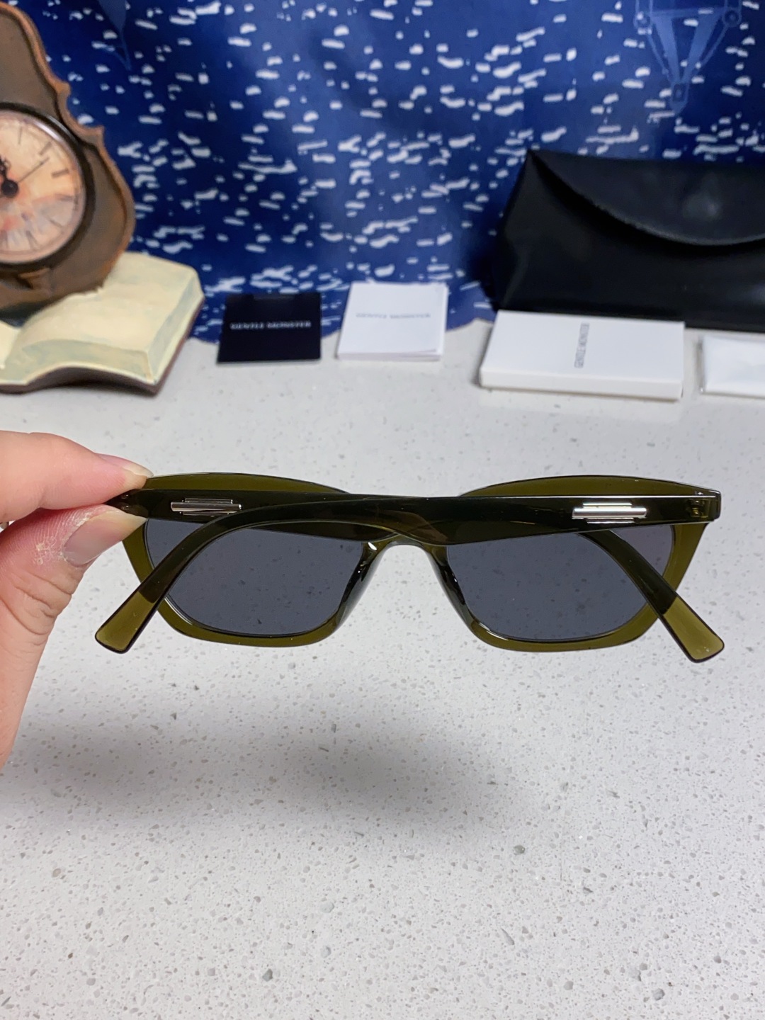 Gentle Moster(GM) Gm猫眼素颜平光镜女防蓝光学生近视眼镜 有度数眼镜框圆脸显瘦 型号：