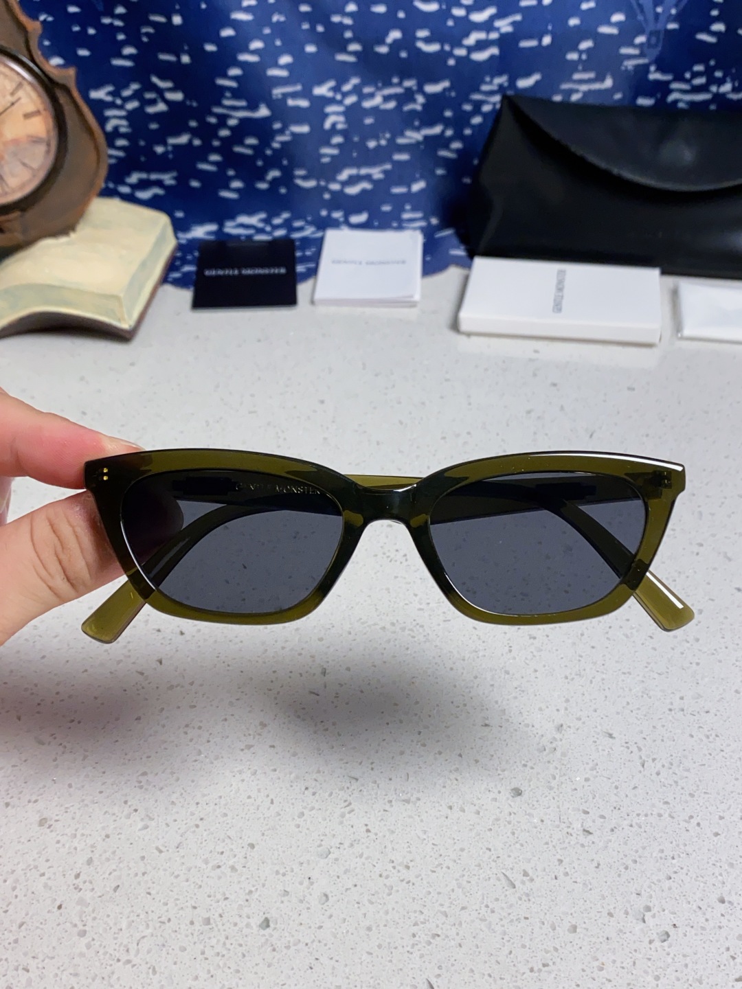 Gentle Moster(GM) Gm猫眼素颜平光镜女防蓝光学生近视眼镜 有度数眼镜框圆脸显瘦 型号：