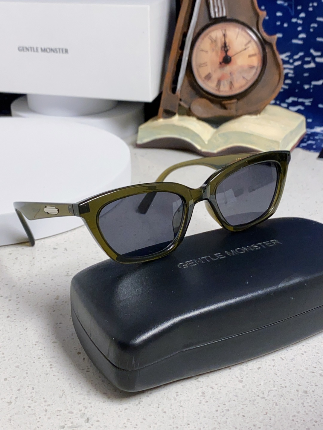 Gentle Moster(GM) Gm猫眼素颜平光镜女防蓝光学生近视眼镜 有度数眼镜框圆脸显瘦 型号：