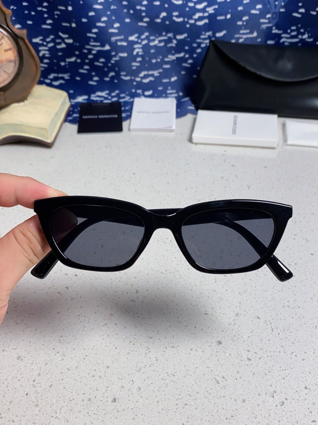 Gentle Moster(GM) Gm猫眼素颜平光镜女防蓝光学生近视眼镜 有度数眼镜框圆脸显瘦 型号：