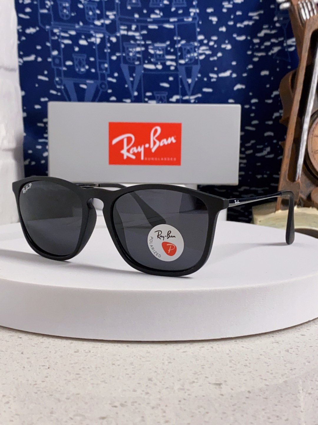 Ray Ban雷朋 新款偏光太阳镜时尚经典百搭户外开车钓鱼墨镜防紫外线潮遮阳太阳镜 RB4187 SIZ