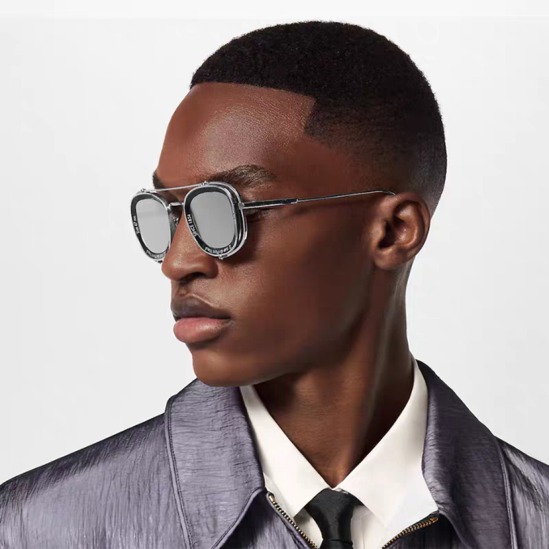 LouisVuitton路易威登 2025新款欧美男女圆框LV个性复古太阳眼欧洲站小红书前卫镂空防晒墨镜