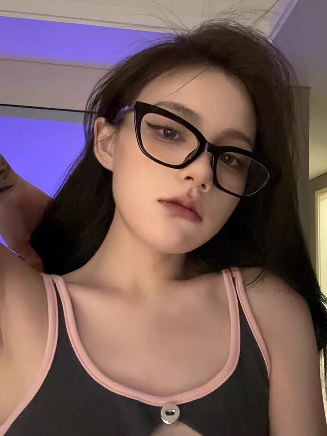 Gentle Moster(GM) Gm猫眼素颜平光镜女防蓝光学生近视眼镜 有度数眼镜框圆脸显瘦 型号：