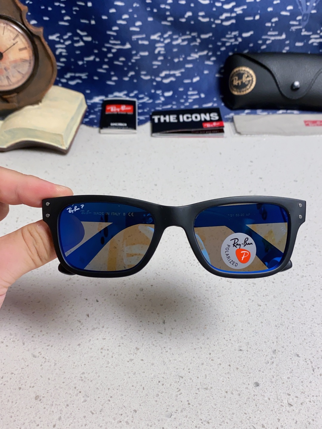 Rayban雷朋 偏光镜片男友系列方形中性太阳镜 RB2283 Size：55口20
