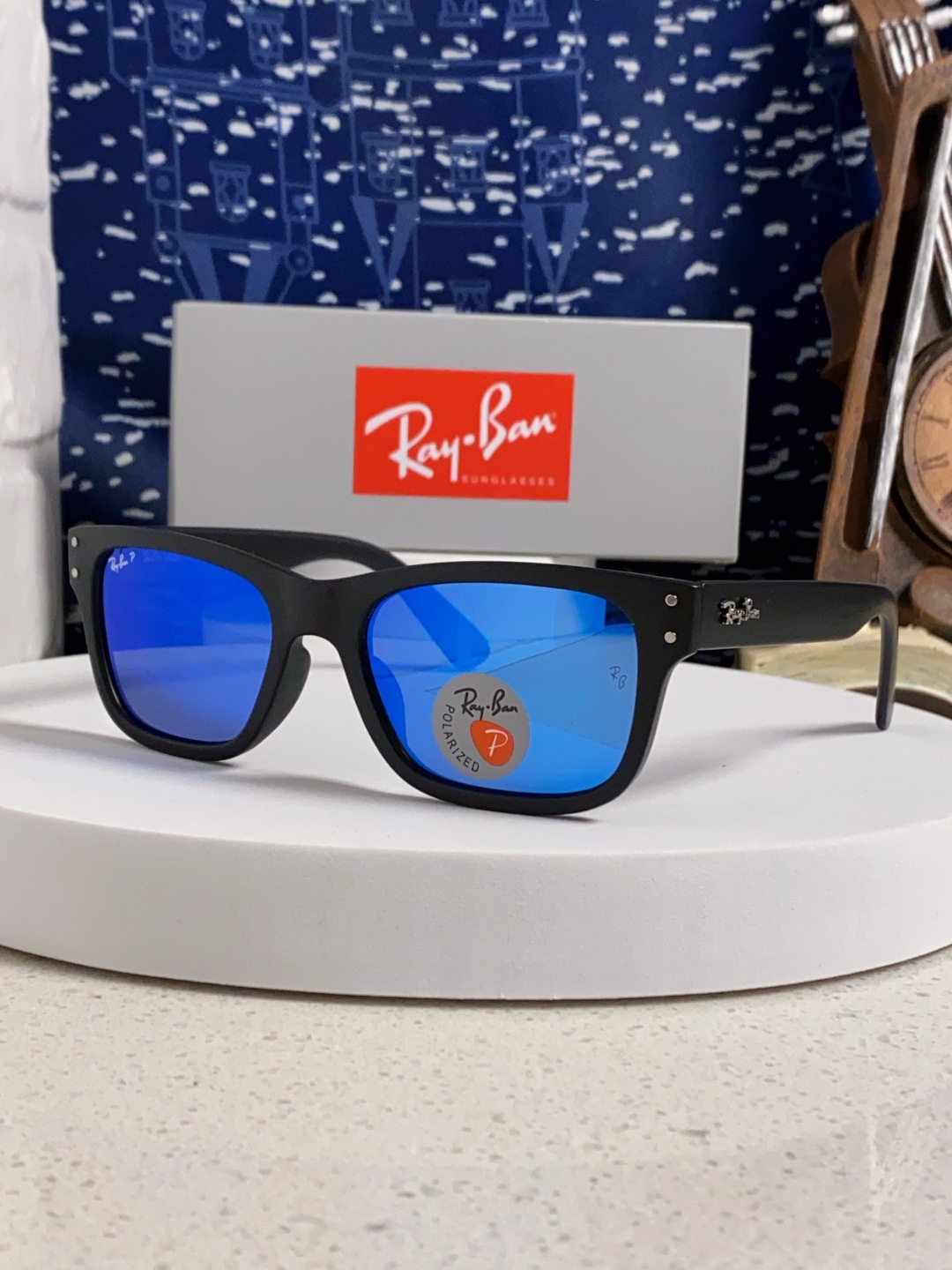 Rayban雷朋 偏光镜片男友系列方形中性太阳镜 RB2283 Size：55口20