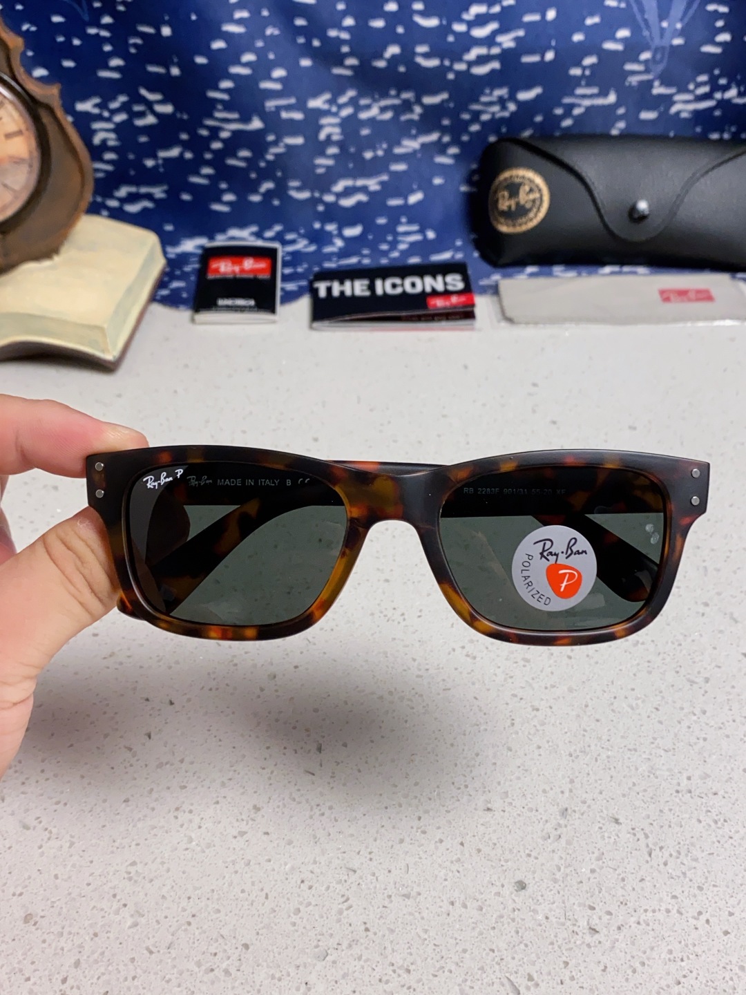 Rayban雷朋 偏光镜片男友系列方形中性太阳镜 RB2283 Size：55口20