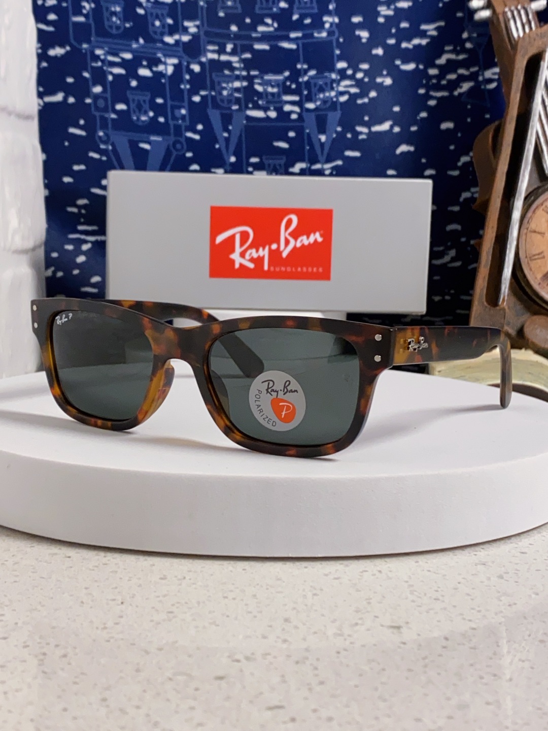Rayban雷朋 偏光镜片男友系列方形中性太阳镜 RB2283 Size：55口20