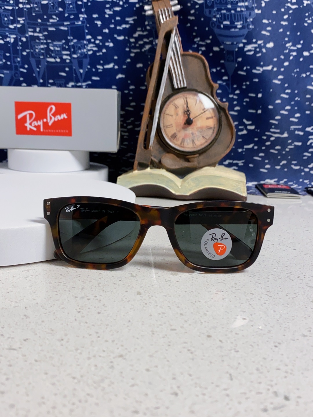 Rayban雷朋 偏光镜片男友系列方形中性太阳镜 RB2283 Size：55口20