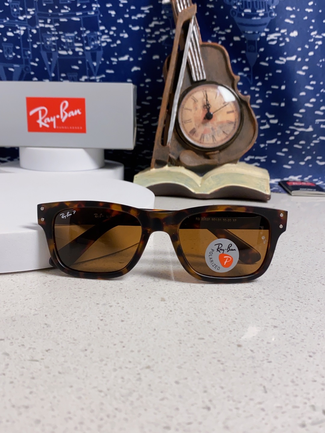 Rayban雷朋 偏光镜片男友系列方形中性太阳镜 RB2283 Size：55口20