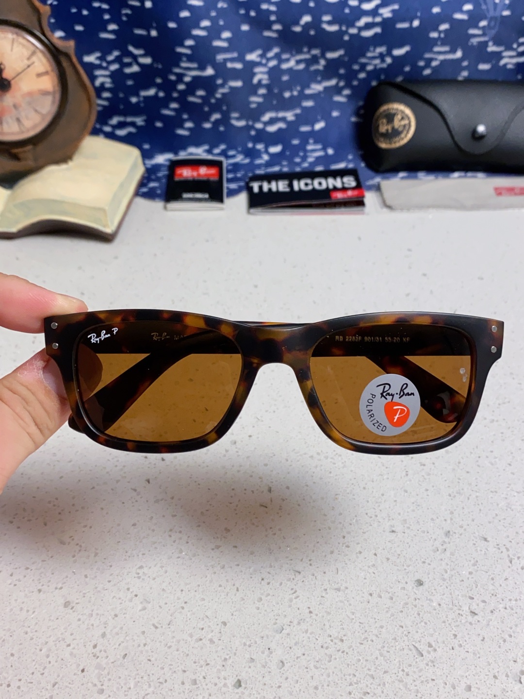 Rayban雷朋 偏光镜片男友系列方形中性太阳镜 RB2283 Size：55口20