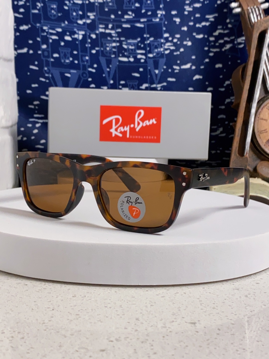 Rayban雷朋 偏光镜片男友系列方形中性太阳镜 RB2283 Size：55口20