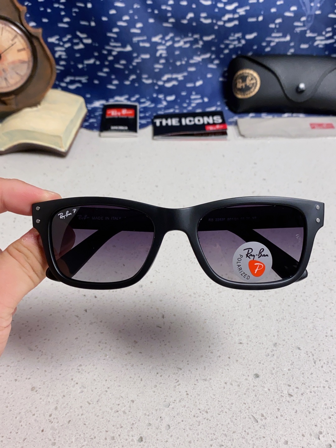 Rayban雷朋 偏光镜片男友系列方形中性太阳镜 RB2283 Size：55口20