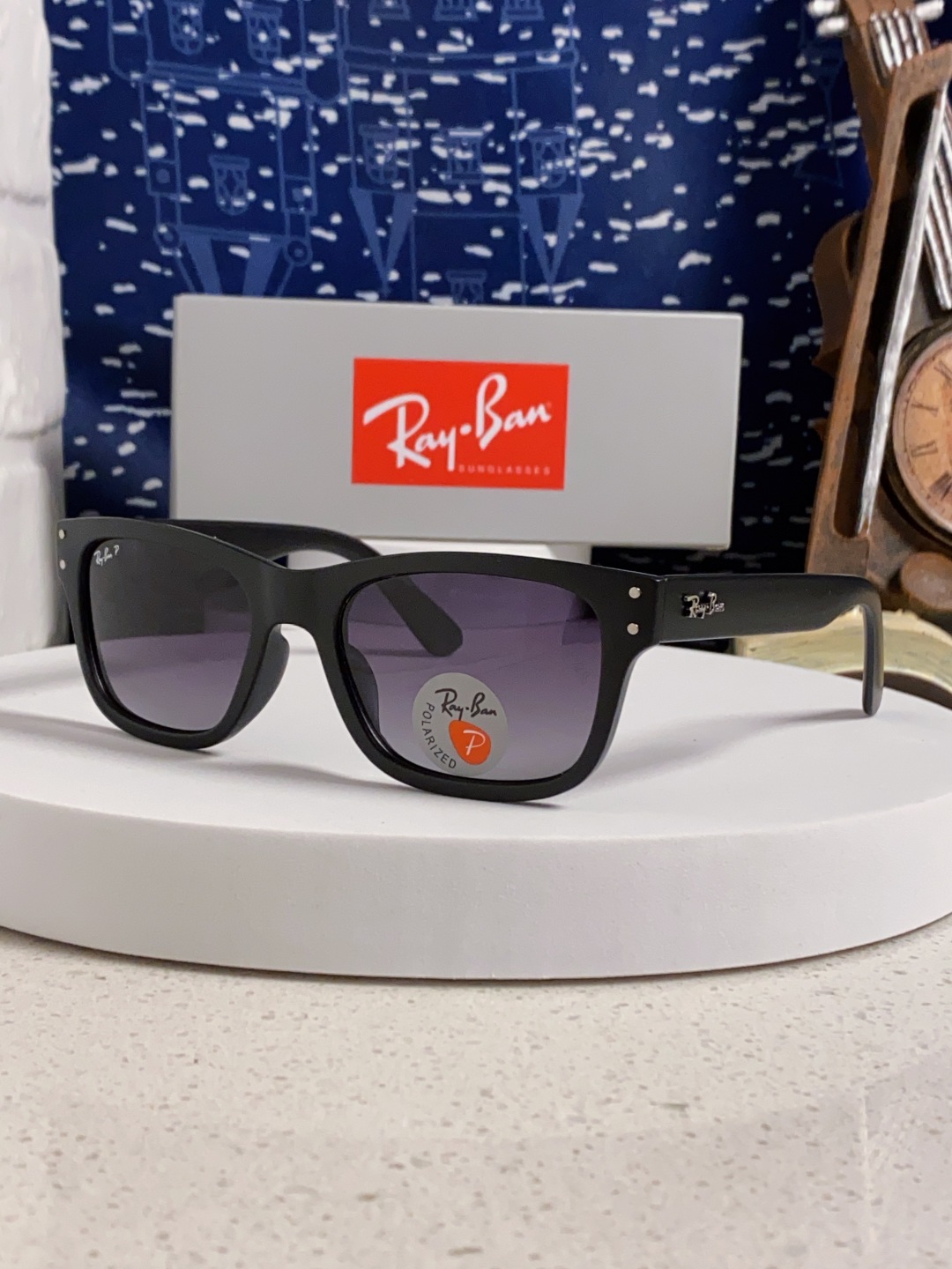 Rayban雷朋 偏光镜片男友系列方形中性太阳镜 RB2283 Size：55口20