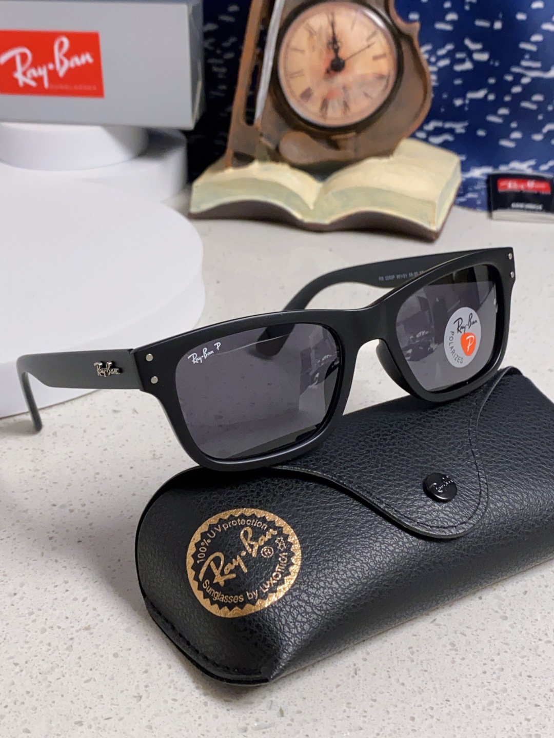 Rayban雷朋 偏光镜片男友系列方形中性太阳镜 RB2283 Size：55口20
