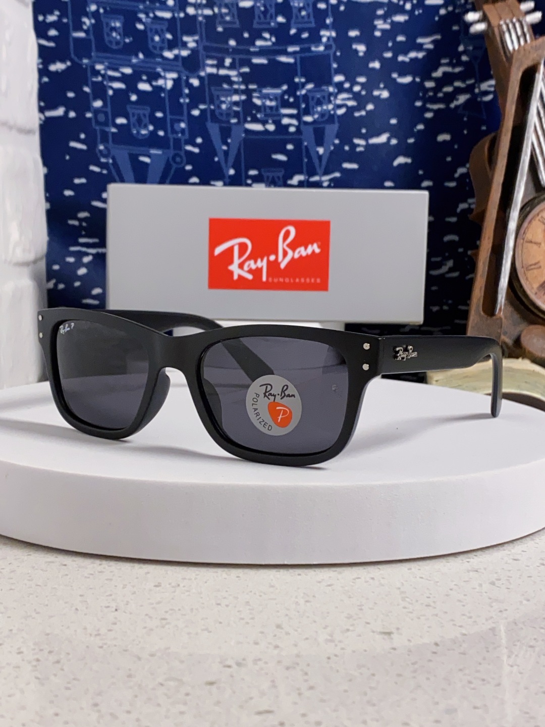 Rayban雷朋 偏光镜片男友系列方形中性太阳镜 RB2283 Size：55口20