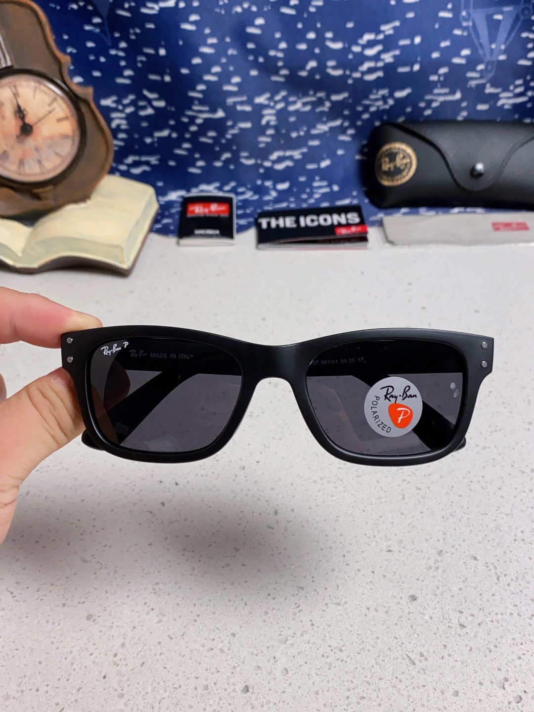 Rayban雷朋 偏光镜片男友系列方形中性太阳镜 RB2283 Size：55口20