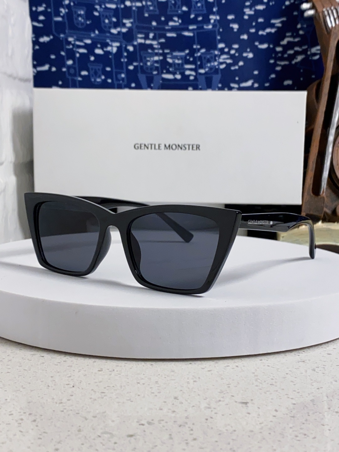 Gentle Moster(GM) 方形复古猫眼ins欧美大框眼镜潮街拍凹造型搞怪墨镜圆脸太阳眼镜 型号