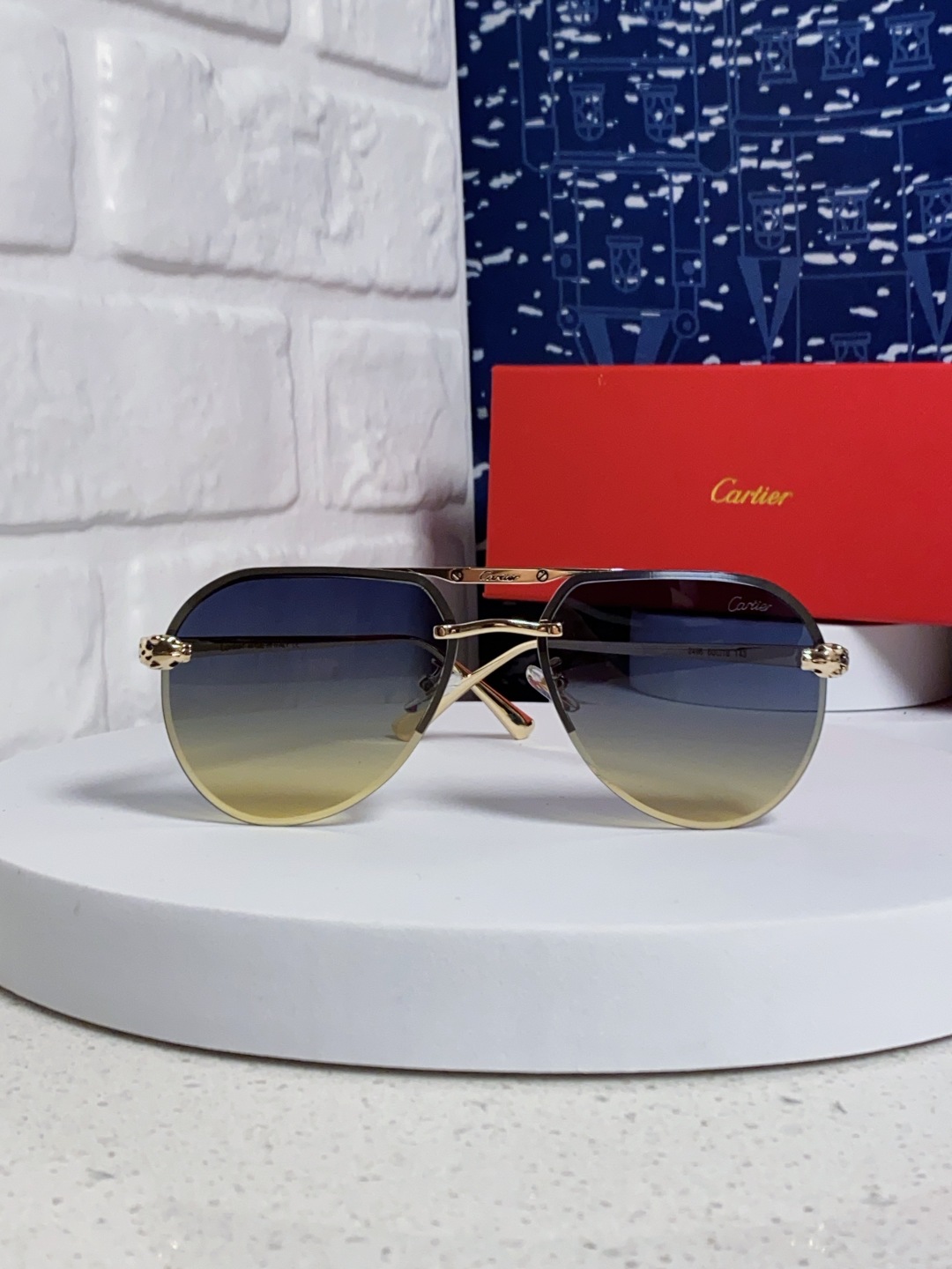 Cartier 卡地亚 墨镜 男女士圆框太阳眼镜 开车墨镜 新款金属太阳镜 时尚大方 舒适轻盈 精致奢华