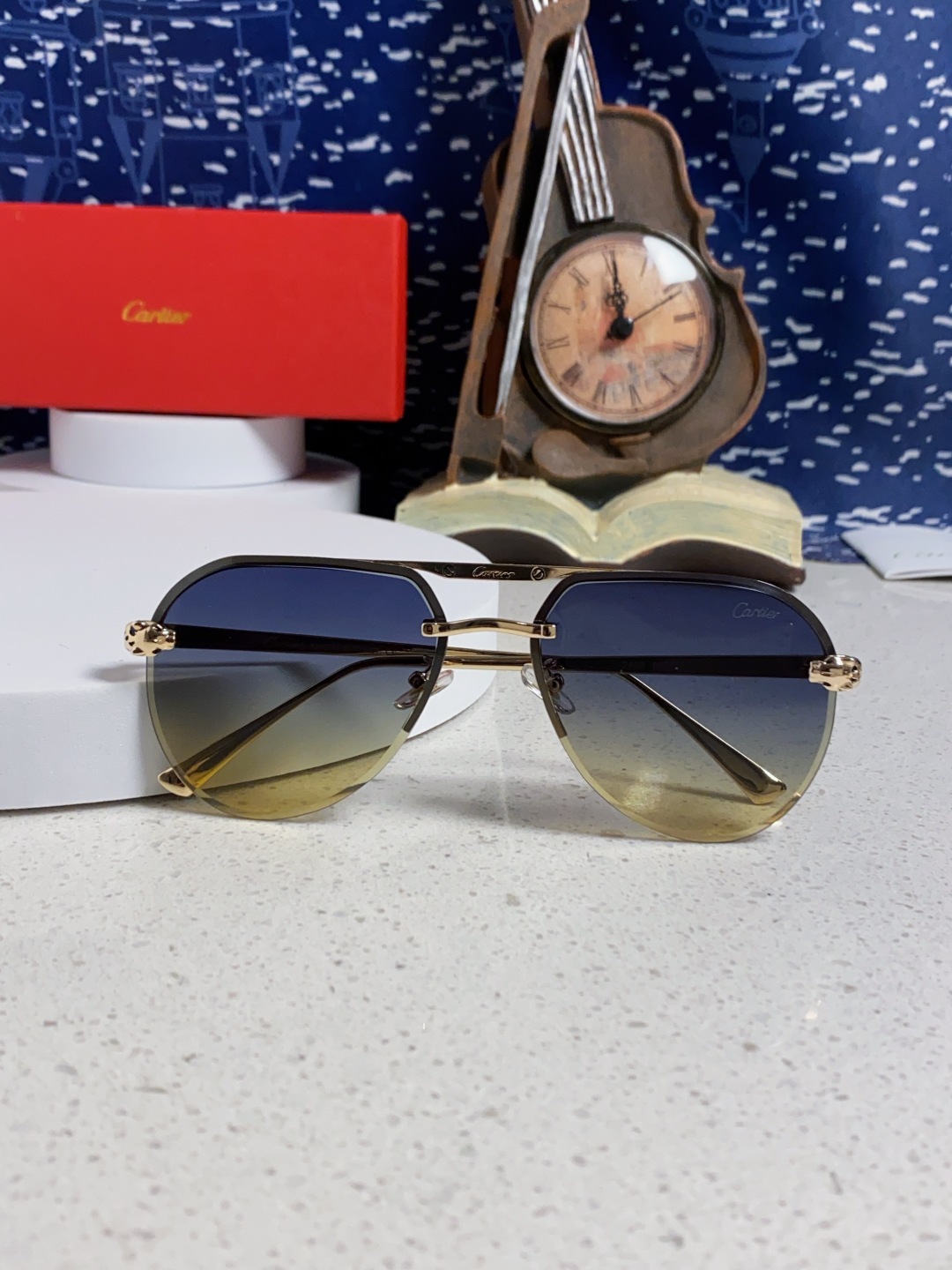 Cartier 卡地亚 墨镜 男女士圆框太阳眼镜 开车墨镜 新款金属太阳镜 时尚大方 舒适轻盈 精致奢华