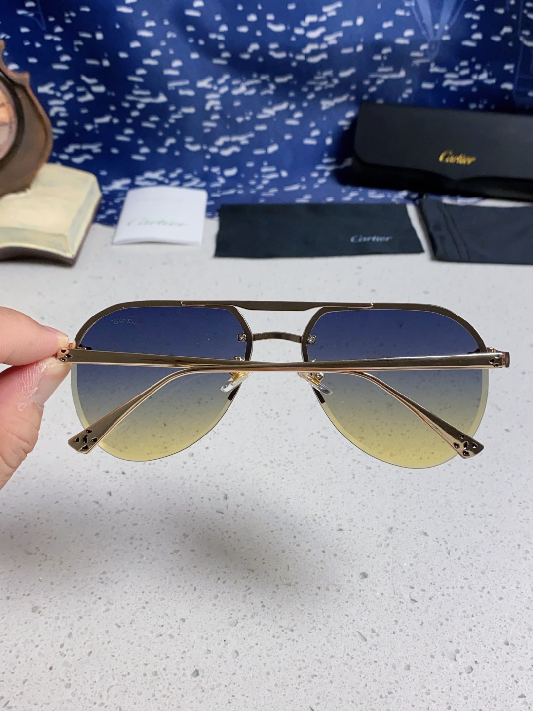 Cartier 卡地亚 墨镜 男女士圆框太阳眼镜 开车墨镜 新款金属太阳镜 时尚大方 舒适轻盈 精致奢华