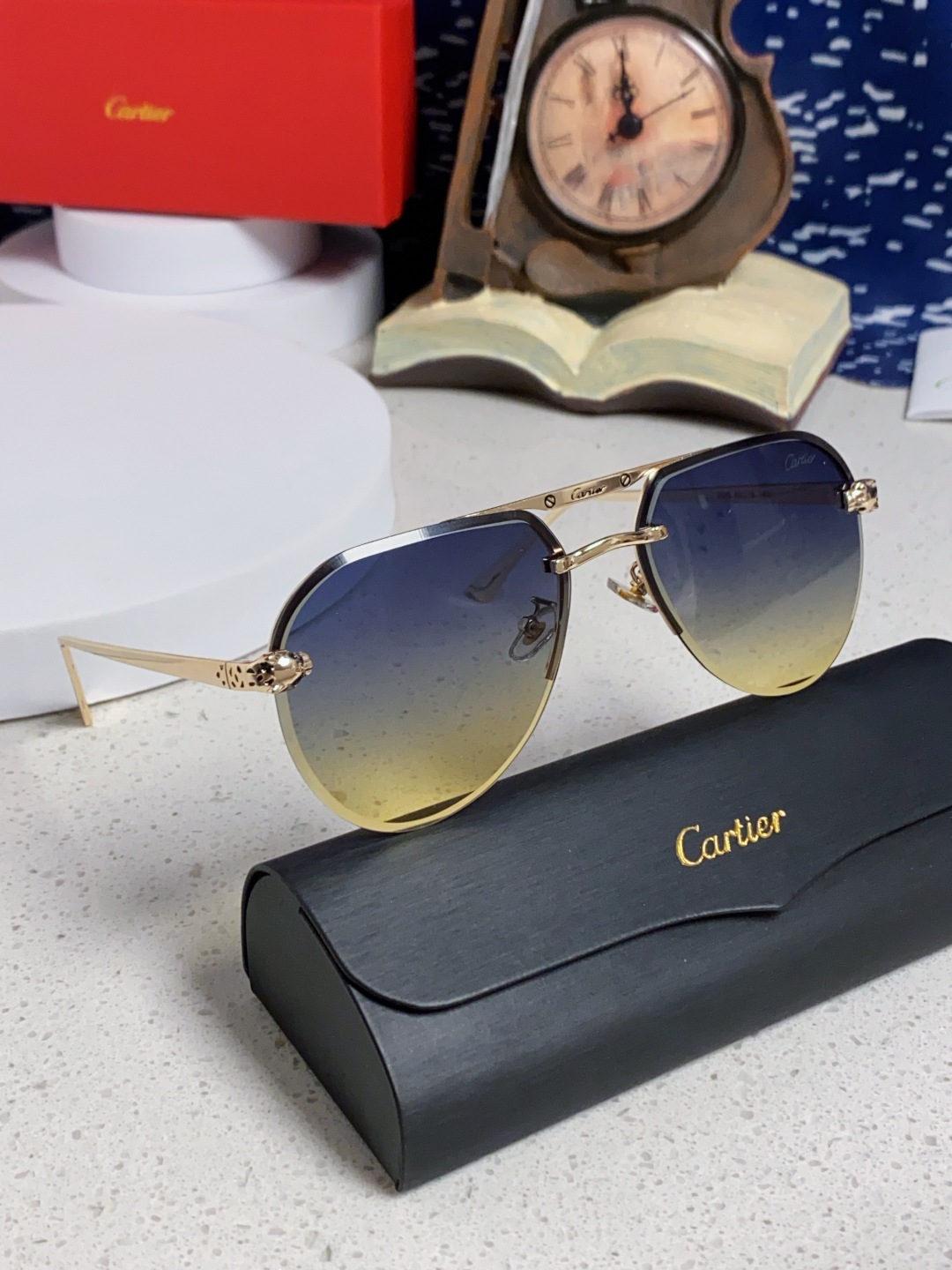 Cartier 卡地亚 墨镜 男女士圆框太阳眼镜 开车墨镜 新款金属太阳镜 时尚大方 舒适轻盈 精致奢华