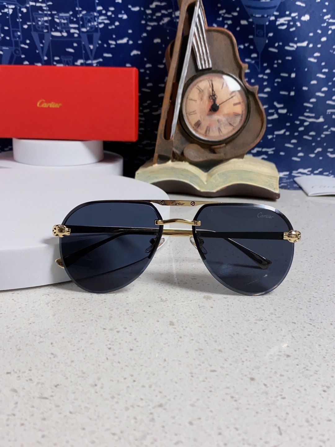 Cartier 卡地亚 墨镜 男女士圆框太阳眼镜 开车墨镜 新款金属太阳镜 时尚大方 舒适轻盈 精致奢华