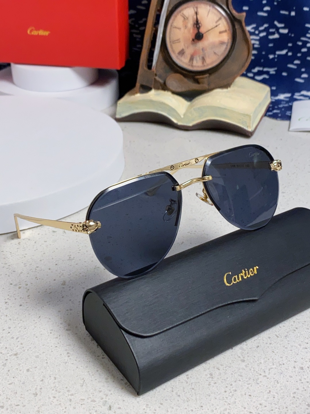 Cartier 卡地亚 墨镜 男女士圆框太阳眼镜 开车墨镜 新款金属太阳镜 时尚大方 舒适轻盈 精致奢华