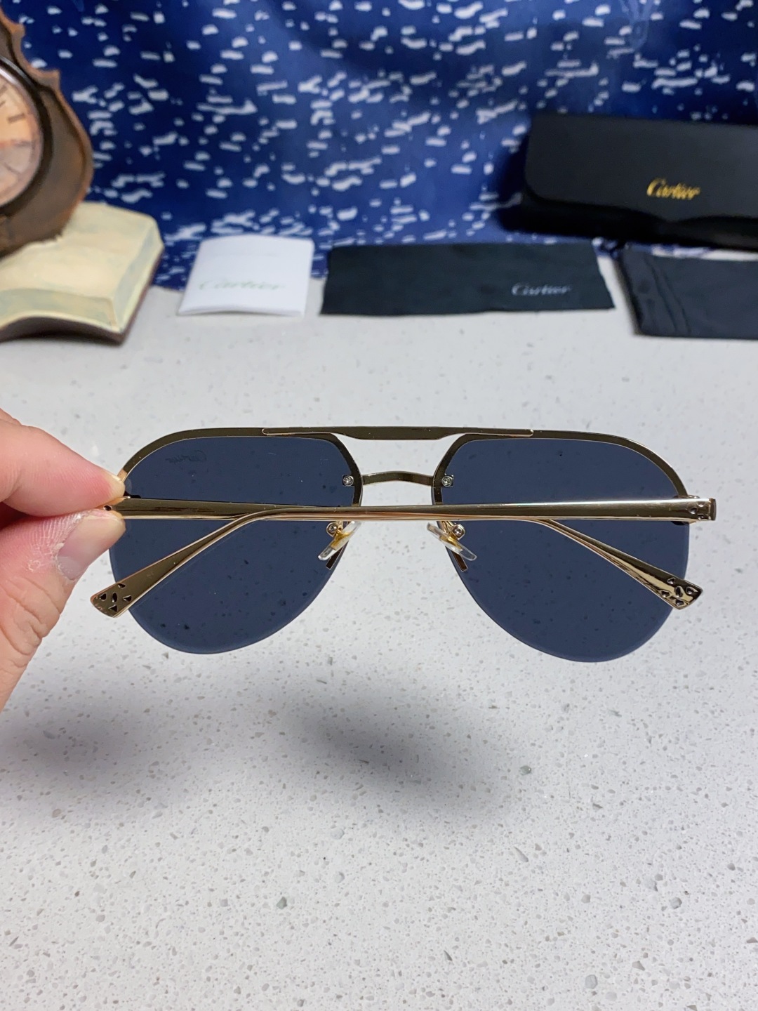 Cartier 卡地亚 墨镜 男女士圆框太阳眼镜 开车墨镜 新款金属太阳镜 时尚大方 舒适轻盈 精致奢华