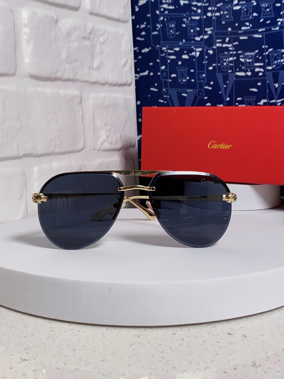 Cartier 卡地亚 墨镜 男女士圆框太阳眼镜 开车墨镜 新款金属太阳镜 时尚大方 舒适轻盈 精致奢华