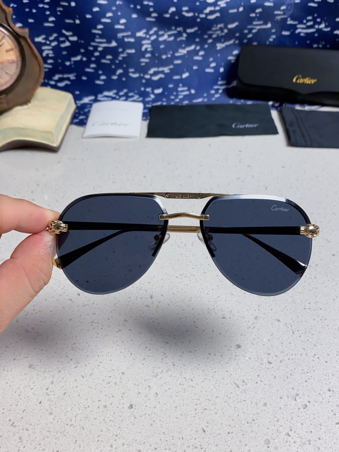 Cartier 卡地亚 墨镜 男女士圆框太阳眼镜 开车墨镜 新款金属太阳镜 时尚大方 舒适轻盈 精致奢华