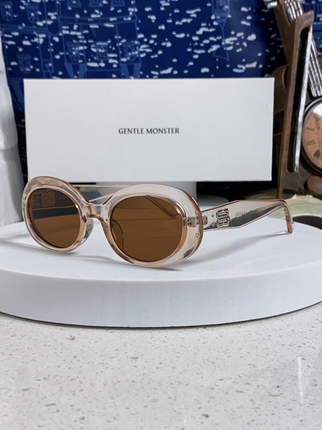 Gentle Moster(GM) 2025新款复古圆形墨镜男女韩版太阳镜防紫外线时尚百搭拍照出片 型号