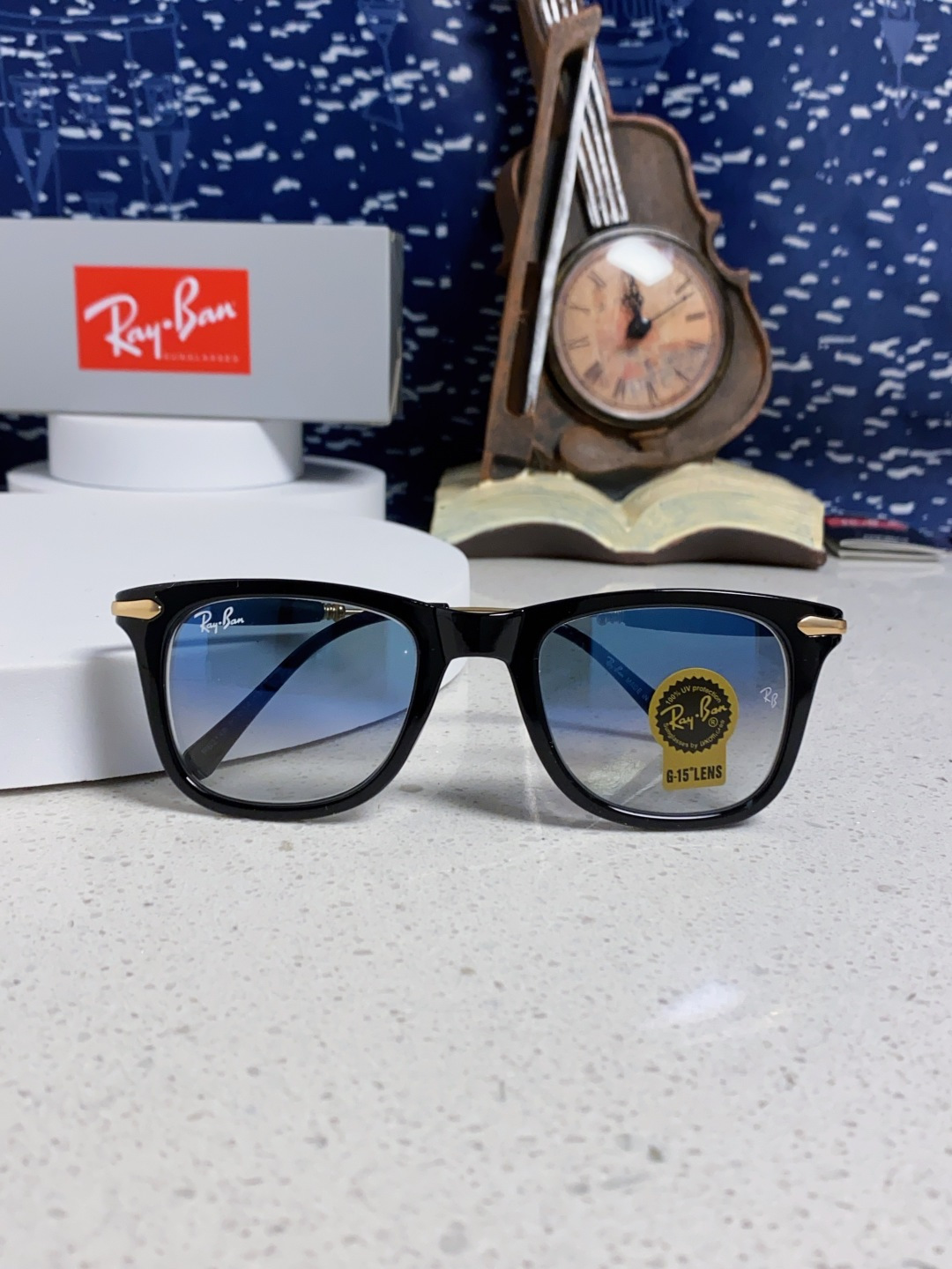 RayBan雷朋 方框玻璃镜片墨镜 旅行者系列方框太阳镜镜 高质量板材镜框电镀金属镜腿 方框高颜值设计男