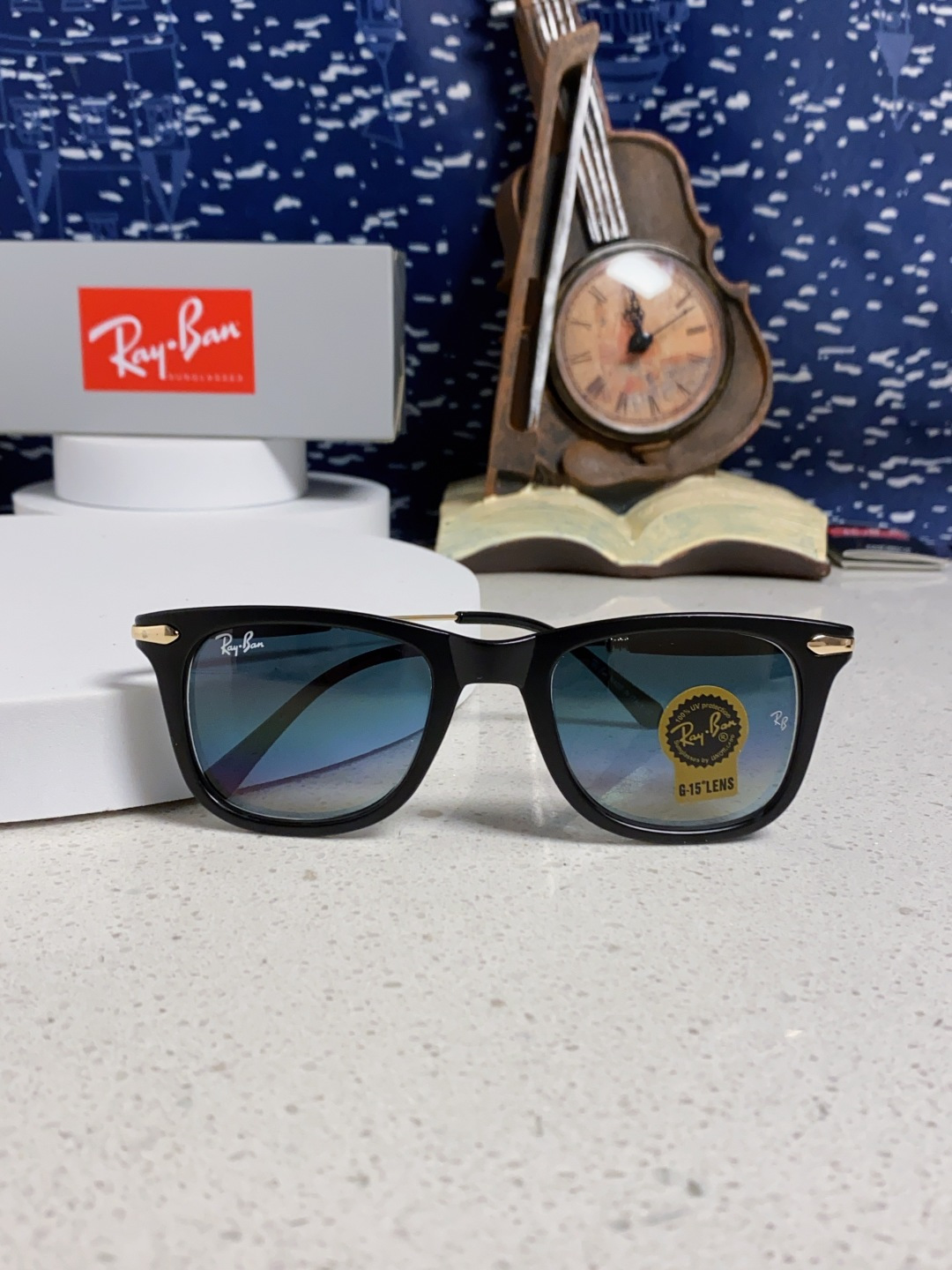 RayBan雷朋 方框玻璃镜片墨镜 旅行者系列方框太阳镜镜 高质量板材镜框电镀金属镜腿 方框高颜值设计男